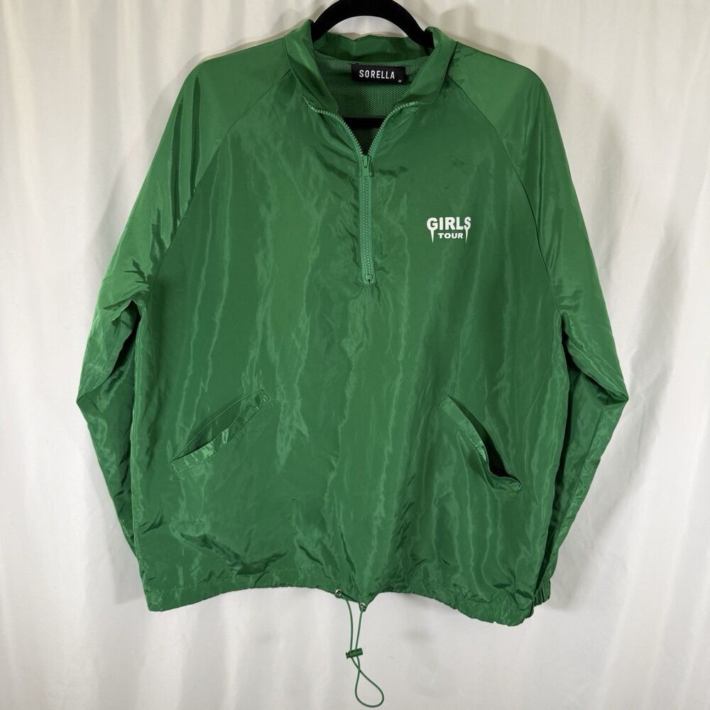 Sorella Girls Tour Jacket Women's Medium Green 1/4 Zip Mesh Lined Pockets
